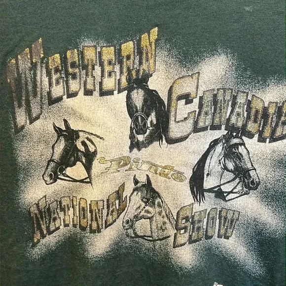 Western Canada National show Mens Tshirt XXL Green Western Rodeo‎ Casual horse - Picture 3 of 9